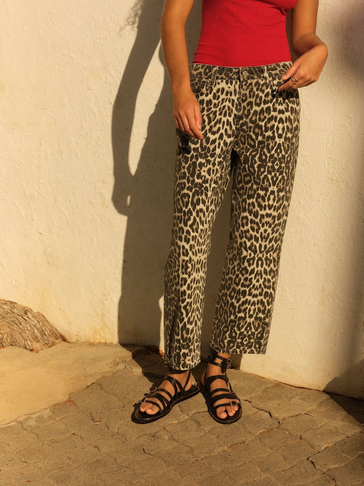 Tan Leopard Jeans