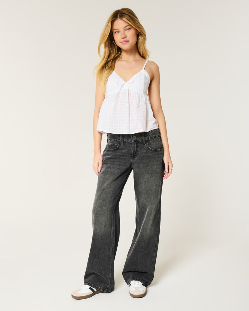 Low-Rise Medium Wash Baggy Jeans