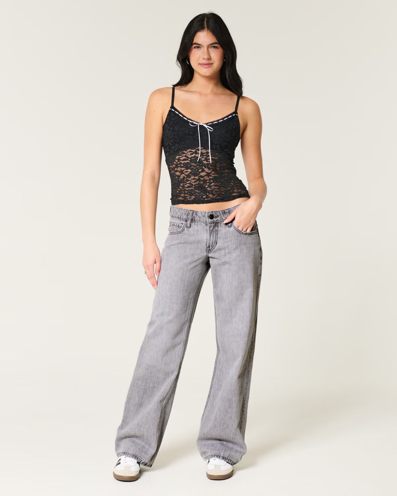 Low-Rise Medium Wash Baggy Jeans