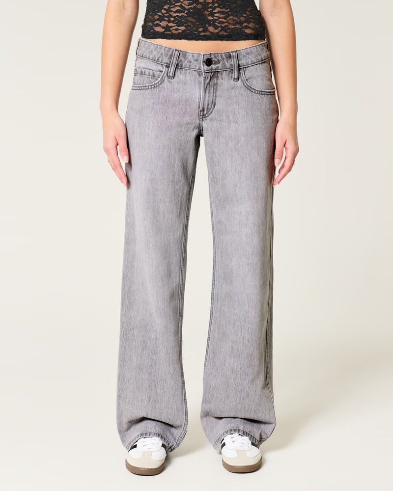 Low-Rise Medium Wash Baggy Jeans