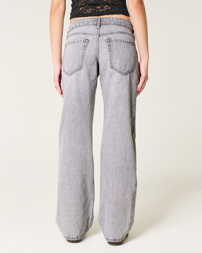 Low-Rise Medium Wash Baggy Jeans
