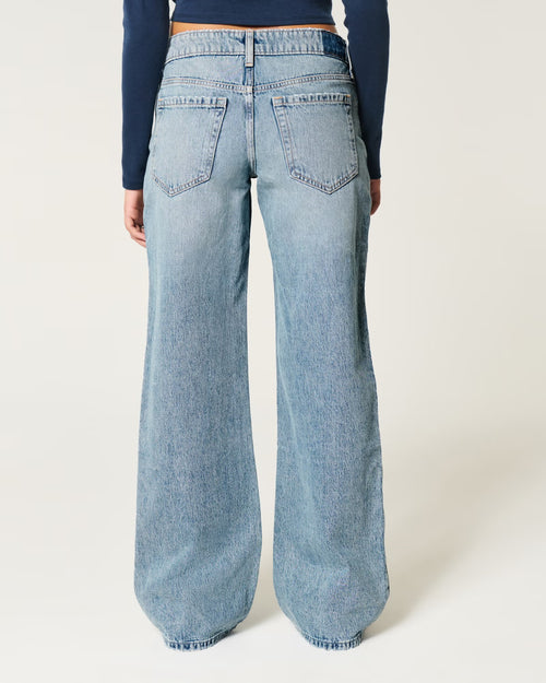 Low-Rise Medium Wash Baggy Jeans